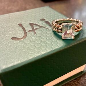 JAI Silver Ring with Aquamarine Stone